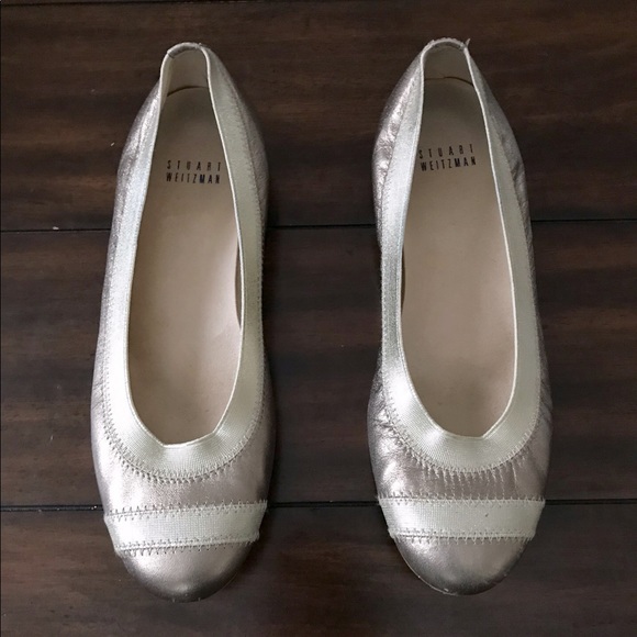 Stuart Weitzman Shoes - Stuart Weitzman Giveable Metallic Leather Flats